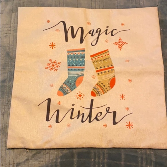 Cute burlap style square pillow sham - Picture 1 of 4